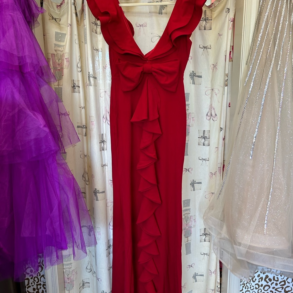Red formal bow dress LONG